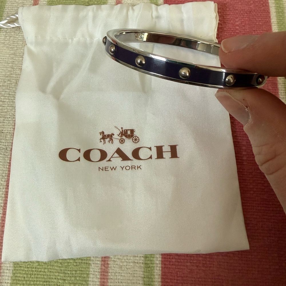 Coach Silver and Purple Studded Bracelet